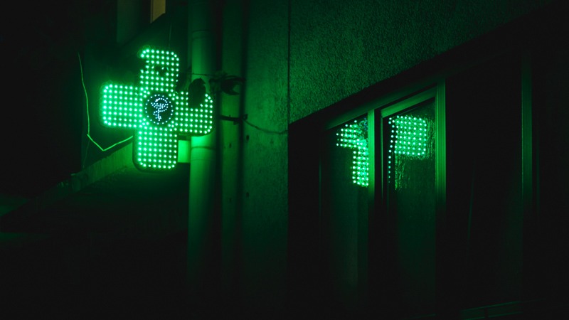 Neon Green Dispensary sign