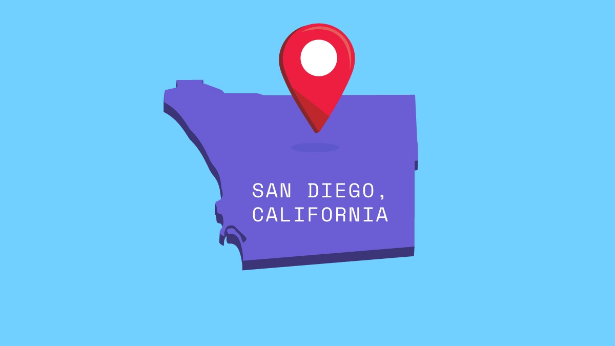 illustration of san diego, california, map