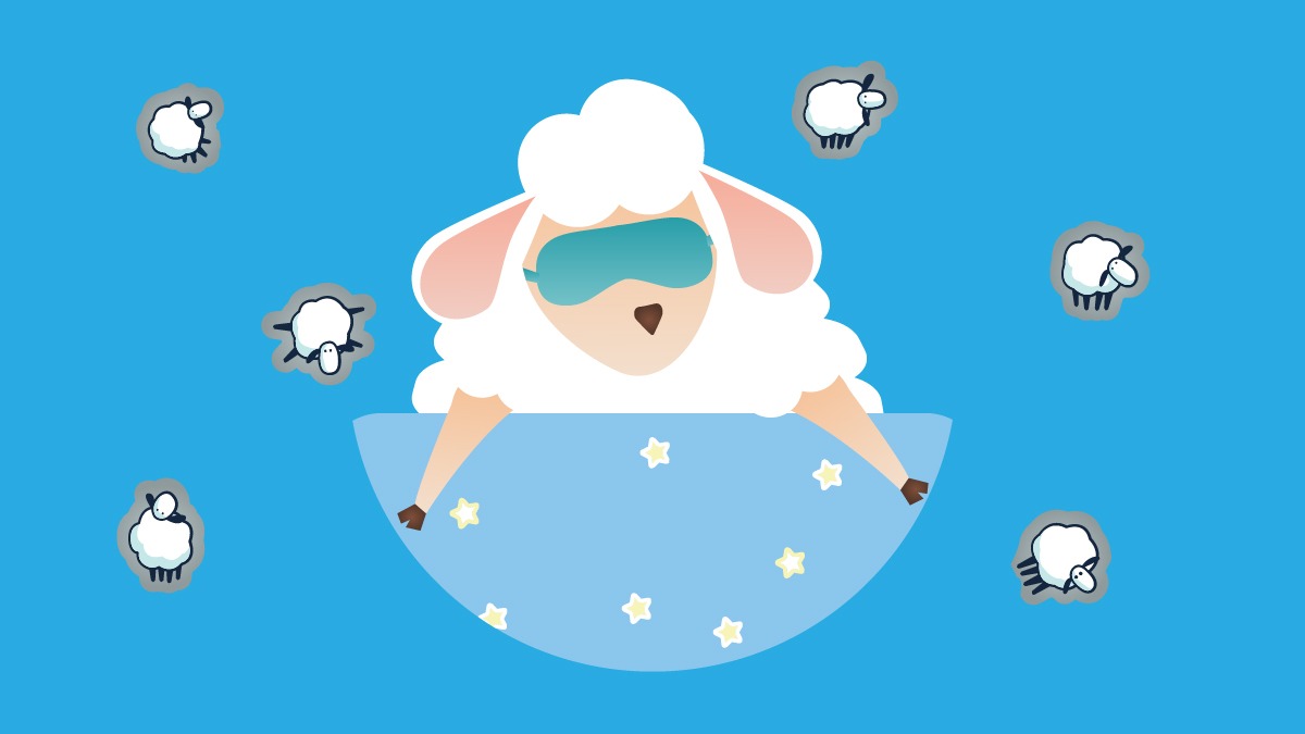 Illustration of sleepy sheep