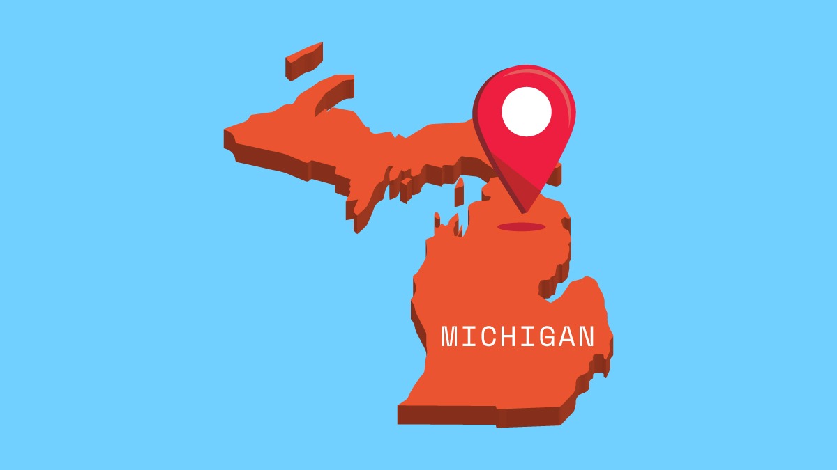 illustration of Michigan map