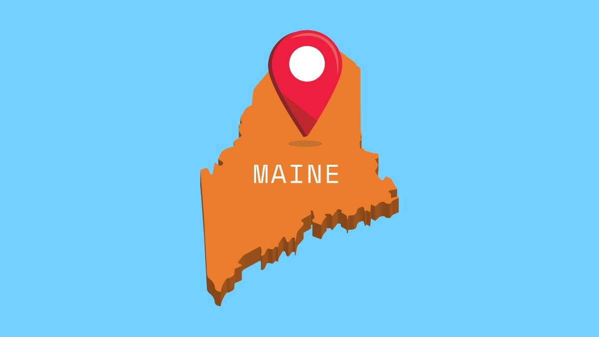 illustration of maine map