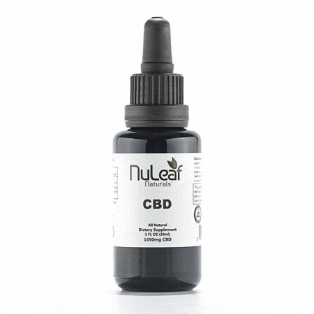 nuleaf cbd oil 30ml bottle in a white background