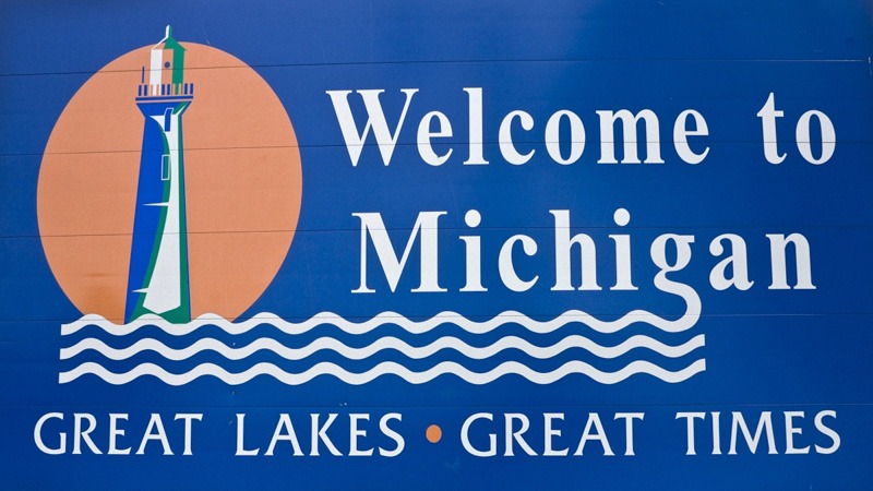 Welcome to Michigan - road sign.