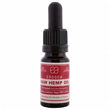 Endoca CBD oil bottle in a white background