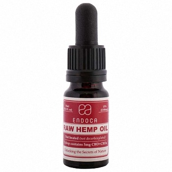 Endoca CBD oil bottle in a white background