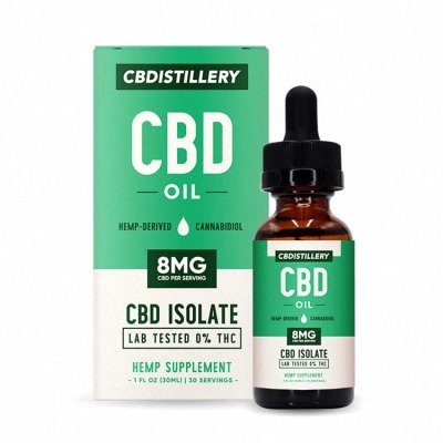 cbdistillery cbd oil 250mg on a white background