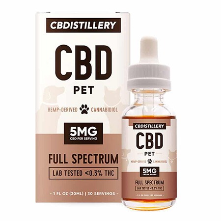 CBDistillery pet oil on white background