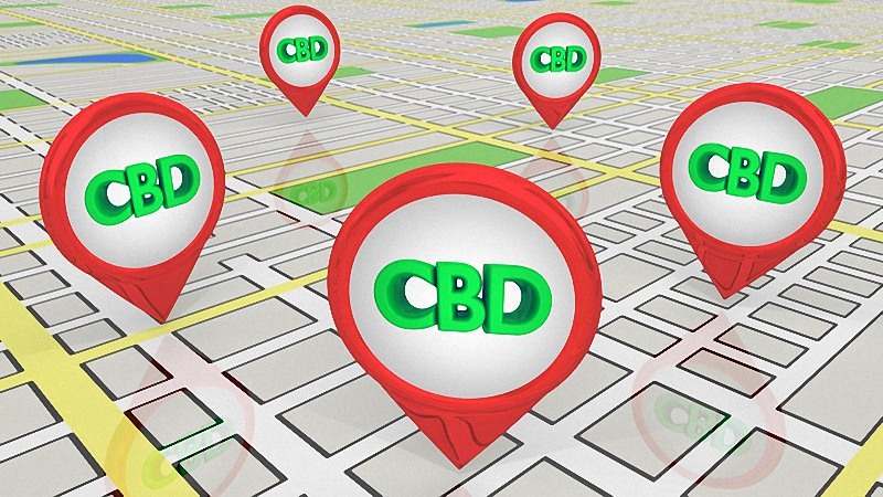 Illustration of CBD Locator Map Sign