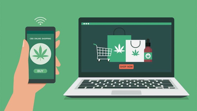 Illustration of Mobile Phone and Laptop in Buying CBD Online