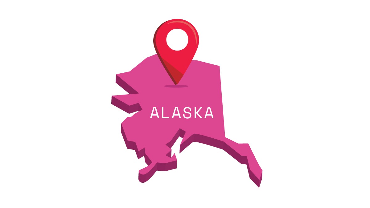 Illustration of Alaska map