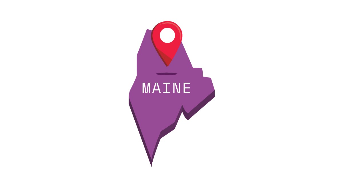 Illustration of Maine map