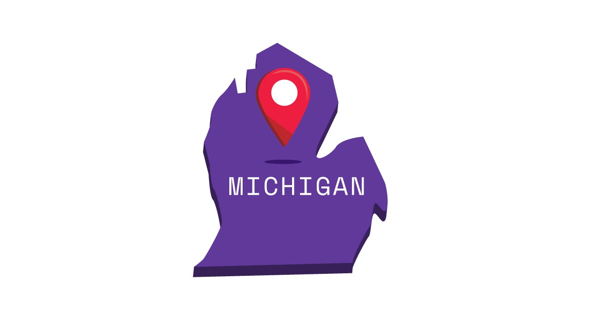 Illustration of Michigan map